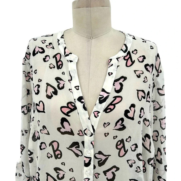 Torrid Barbie Lexie White Hearts Hi-Lo Babydoll Tunic Top Plus Size 2X - Picture 3 of 12